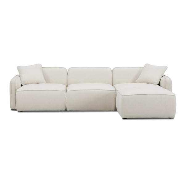 TOV Furniture Travie Modular Sectional: Stylish 4-Piece Upcycled Linen Seating with Retro Charm & Comfort TOV-L69206