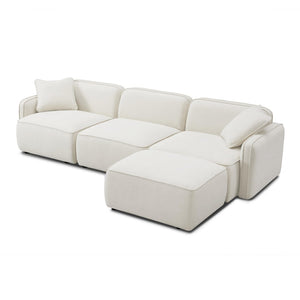 TOV Furniture Travie Modular Sectional: Stylish 4-Piece Upcycled Linen Seating with Retro Charm & Comfort TOV-L69206