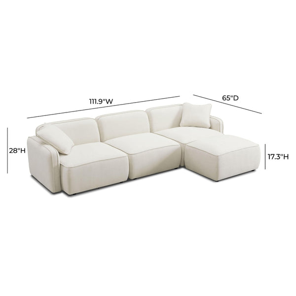 TOV Furniture Travie Modular Sectional: Stylish 4-Piece Upcycled Linen Seating with Retro Charm & Comfort TOV-L69206