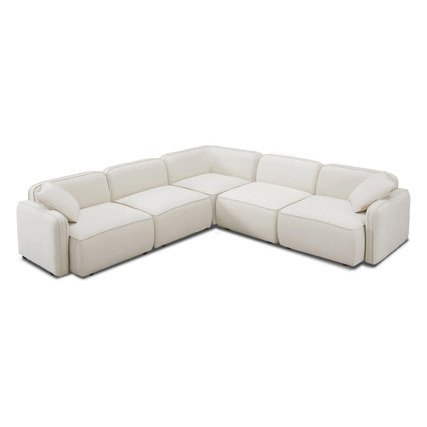 TOV Furniture Travie 5-Piece Modular L-Sectional in Upcycled Linen - Eco-Friendly Comfort & Retro Charm for Your Home TOV-L69207