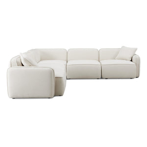 TOV Furniture Travie 5-Piece Modular L-Sectional in Upcycled Linen - Eco-Friendly Comfort & Retro Charm for Your Home TOV-L69207