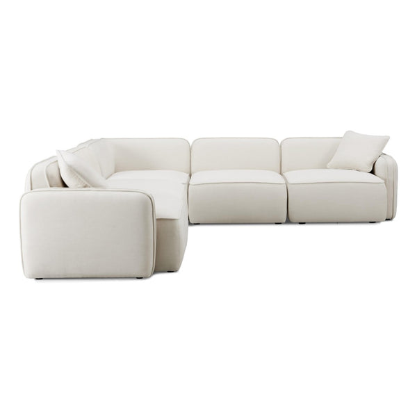 TOV Furniture Travie 5-Piece Modular L-Sectional in Upcycled Linen - Eco-Friendly Comfort & Retro Charm for Your Home TOV-L69207
