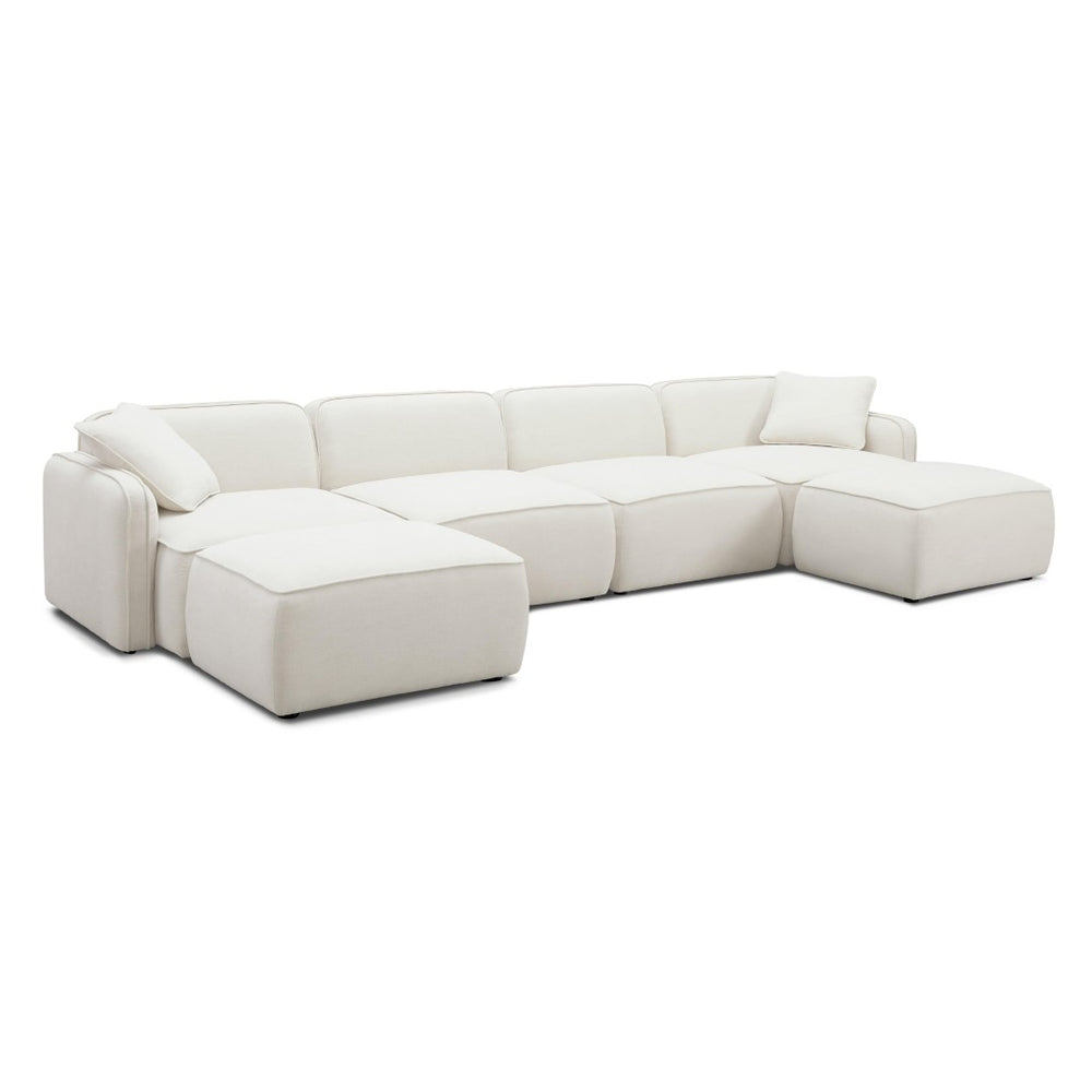 TOV Furniture Travie 6-Piece Modular U-Sectional Sofa in Upcycled Linen - Eco-Friendly Comfort for Any Space TOV-L69208