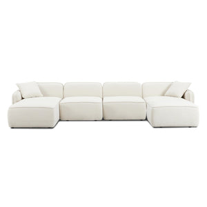 TOV Furniture Travie 6-Piece Modular U-Sectional Sofa in Upcycled Linen - Eco-Friendly Comfort for Any Space TOV-L69208