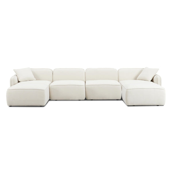 TOV Furniture Travie 6-Piece Modular U-Sectional Sofa in Upcycled Linen - Eco-Friendly Comfort for Any Space TOV-L69208