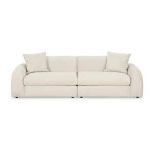 TOV Furniture Kourtney 100" Cream Faux Mohair Sofa - Elegant, Deep Seating with Relaxed Pillows for Modern Living TOV-L69213