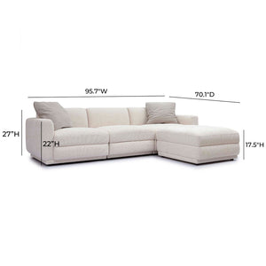TOV Furniture Perry 4-Piece Cream Chenille Modular Sectional - Cozy Comfort, Versatile Design for Modern Living Spaces TOV-L69219-SEC