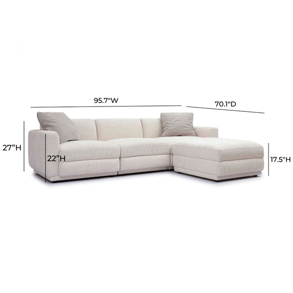TOV Furniture Perry 4-Piece Cream Chenille Modular Sectional - Cozy Comfort, Versatile Design for Modern Living Spaces TOV-L69219-SEC
