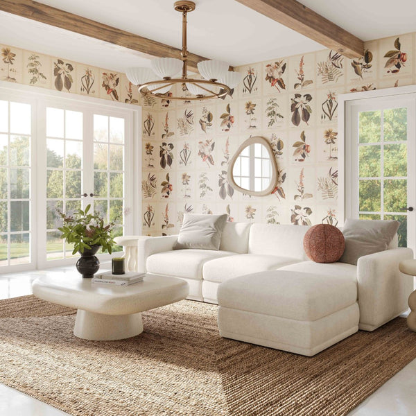 TOV Furniture Perry 4-Piece Cream Chenille Modular Sectional - Cozy Comfort, Versatile Design for Modern Living Spaces TOV-L69219-SEC