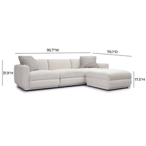 TOV Furniture Perry 4-Piece Cream Chenille Modular Sectional - Cozy Comfort, Versatile Design for Modern Living Spaces TOV-L69219-SEC