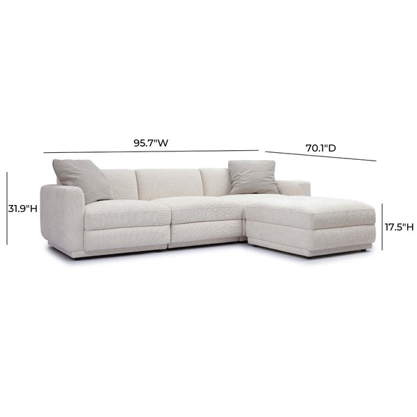 TOV Furniture Perry 4-Piece Cream Chenille Modular Sectional - Cozy Comfort, Versatile Design for Modern Living Spaces TOV-L69219-SEC