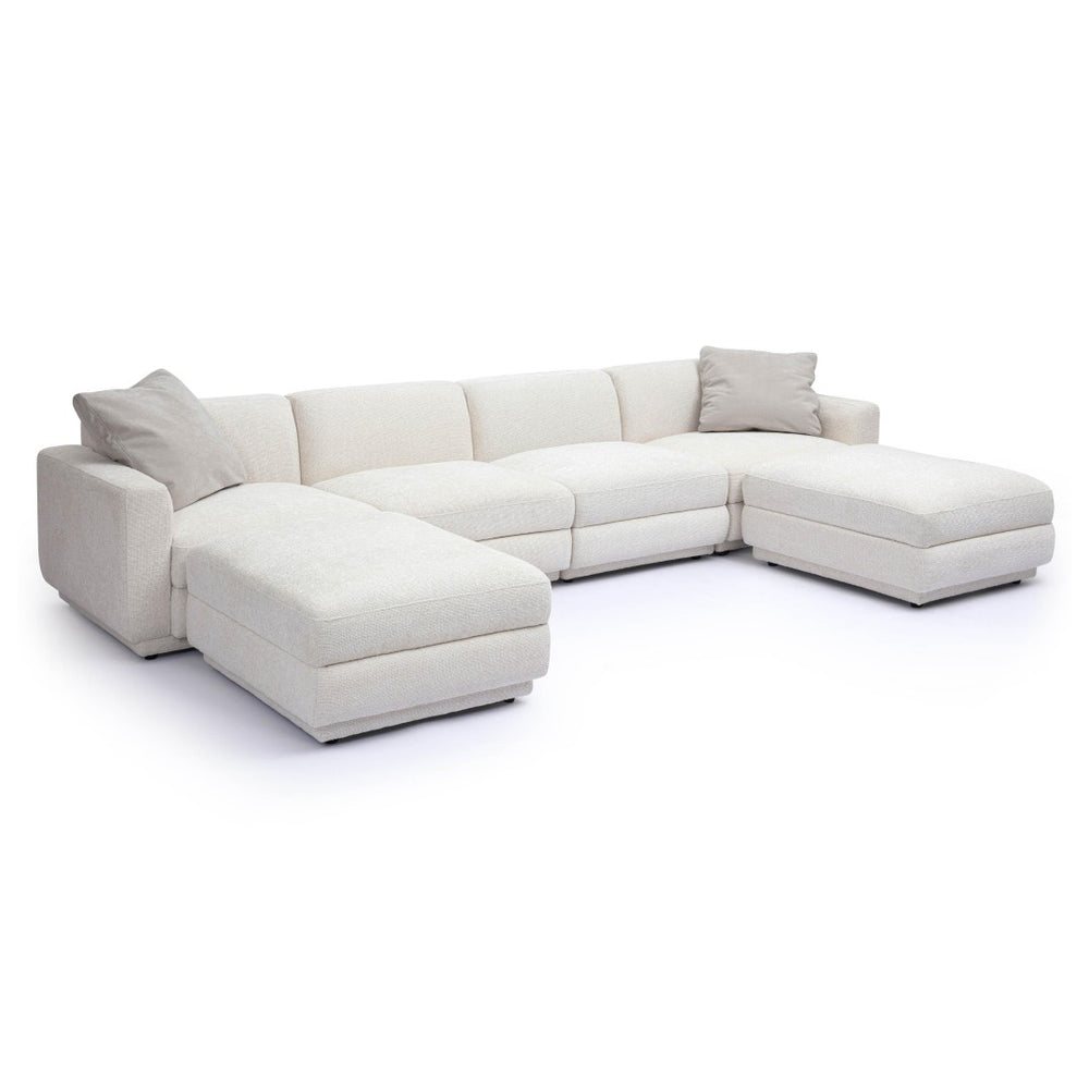TOV Furniture Perry 6-Piece Cozy Cream Chenille Modular U-Sectional with Smart Wedge Corner for Family Living TOV-L69219-SEC1