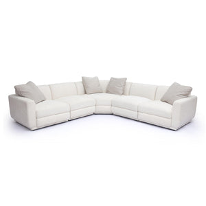 TOV Furniture Perry 5-Piece Cream Chenille Modular L-Sectional Sofa for Cozy Family Living & Stylish Comfort TOV-L69219-SEC4