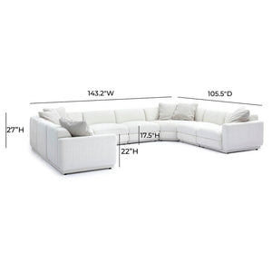 TOV Furniture Perry 8-Piece Cream Chenille Modular U-Sectional Sofa – Plush Comfort & Effortless Flexibility! TOV-L69219-SEC5