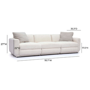 TOV Furniture Perry 96" Cream Chenille Modular Sofa - Luxurious Comfort, Durable Design, and Easy Maintenance Included! TOV-L69220-SO