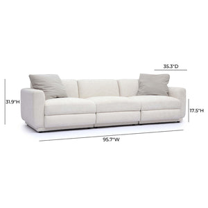 TOV Furniture Perry 96" Cream Chenille Modular Sofa - Luxurious Comfort, Durable Design, and Easy Maintenance Included! TOV-L69220-SO
