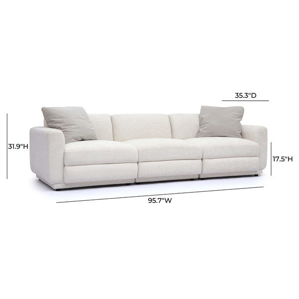 TOV Furniture Perry 96" Cream Chenille Modular Sofa - Luxurious Comfort, Durable Design, and Easy Maintenance Included! TOV-L69220-SO