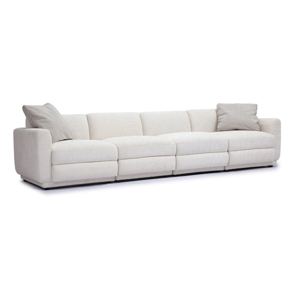 TOV Furniture Perry 124" Cream Chenille Modular Long Sofa - Stylish, Comfortable Sectional for Modern Living Spaces TOV-L69220-SO1