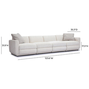 TOV Furniture Perry 124" Cream Chenille Modular Long Sofa - Stylish, Comfortable Sectional for Modern Living Spaces TOV-L69220-SO1