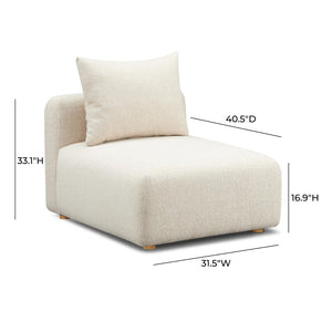 TOV Furniture Hangover Modular Armless Chair - Chic and Versatile Seating for Modern Living Spaces and Lounge Areas Cream TOV-L69242-AC