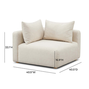 TOV Furniture Hangover Modular Corner Chair - Handcrafted Textured Seating for Stylish and Customizable Living Spaces Cream TOV-L69242-C