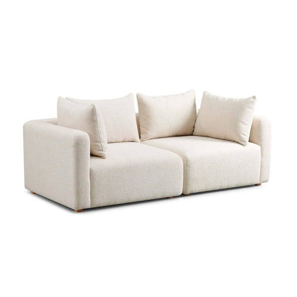 TOV Furniture Hangover 81" Modular Loveseat - Stylish Comfort with Heavy Textured Fabric for Modern Living Spaces Cream TOV-L69242-LO