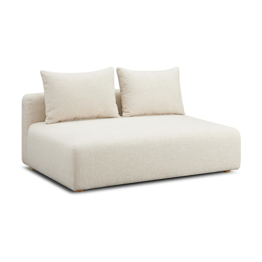 TOV Furniture Hangover 64" Modular Loveseat - Stylish Heavy Textured Fabric for Comfortable, Versatile Living Spaces Cream TOV-L69242-LS