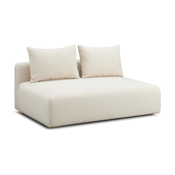 TOV Furniture Hangover 64" Modular Loveseat - Stylish Heavy Textured Fabric for Comfortable, Versatile Living Spaces Cream TOV-L69242-LS