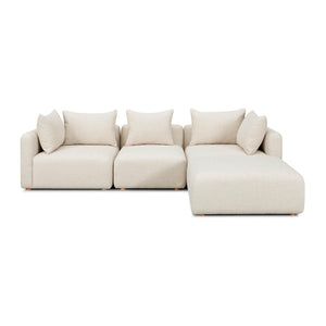 TOV Furniture Hangover 4-Piece Modular Sectional: Stylish Heavy Textured Fabric for Customizable Comfort & Modern Living Cream TOV-L69242-SEC