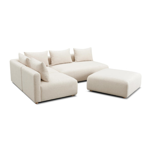 TOV Furniture Hangover Modular Chaise Sectional – Stylish 4-Piece Heavy Textured Fabric for Ultimate Comfort & Flexibility Cream TOV-L69242-SEC1