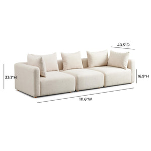 TOV Furniture Hangover Modular Sofa - Stylish Heavy Textured Design for Effortless Lounging and Entertaining Cream TOV-L69242-SO