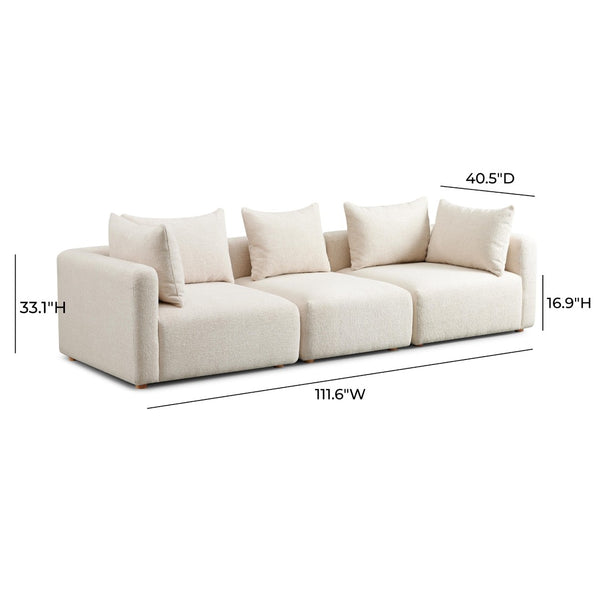 TOV Furniture Hangover Modular Sofa - Stylish Heavy Textured Design for Effortless Lounging and Entertaining Cream TOV-L69242-SO
