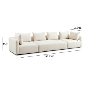 TOV Furniture Hangover Modular Sofa - Versatile Heavy Textured Fabric for Stylish Living & Comfortable Lounging Cream TOV-L69242-SO1