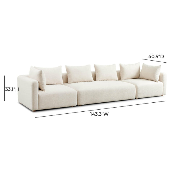 TOV Furniture Hangover Modular Sofa - Versatile Heavy Textured Fabric for Stylish Living & Comfortable Lounging Cream TOV-L69242-SO1