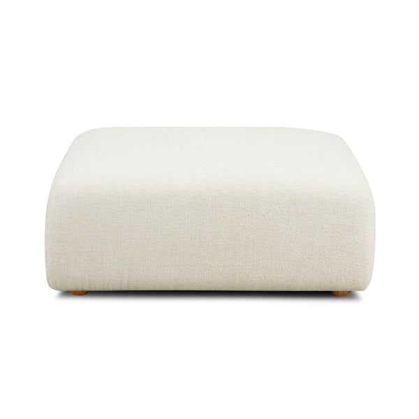 TOV Furniture Hangover Modular Heavy Textured Fabric Ottoman – Stylish, Durable Seating for Flexible Room Layouts Cream TOV-L69243
