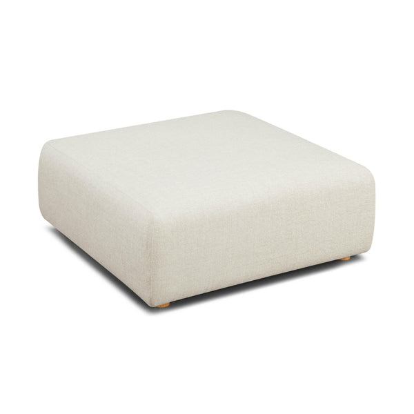 TOV Furniture Hangover Modular Heavy Textured Fabric Ottoman – Stylish, Durable Seating for Flexible Room Layouts Cream TOV-L69243