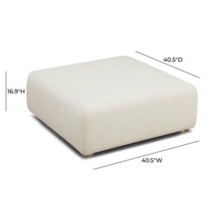 TOV Furniture Hangover Modular Heavy Textured Fabric Ottoman – Stylish, Durable Seating for Flexible Room Layouts Cream TOV-L69243