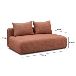TOV Furniture Hangover 64" Modular Loveseat - Stylish Heavy Textured Fabric for Comfortable, Versatile Living Spaces Red TOV-L69244-LS