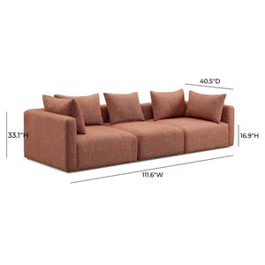 TOV Furniture Hangover Modular Sofa - Stylish Heavy Textured Design for Effortless Lounging and Entertaining Red TOV-L69244-SO