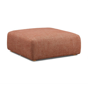 TOV Furniture Hangover Modular Heavy Textured Fabric Ottoman – Stylish, Durable Seating for Flexible Room Layouts Red TOV-L69245