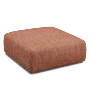TOV Furniture Hangover Modular Heavy Textured Fabric Ottoman – Stylish, Durable Seating for Flexible Room Layouts Red TOV-L69245