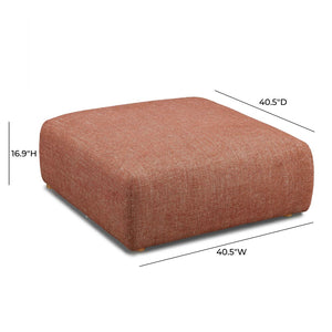 TOV Furniture Hangover Modular Heavy Textured Fabric Ottoman – Stylish, Durable Seating for Flexible Room Layouts Red TOV-L69245