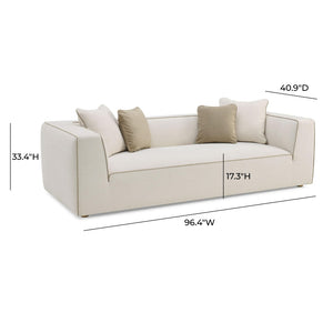 TOV Furniture Tristine 96" Cream Linen Sofa - Elegant European Design, Plush Comfort, and Timeless Style for Living Rooms TOV-L69251