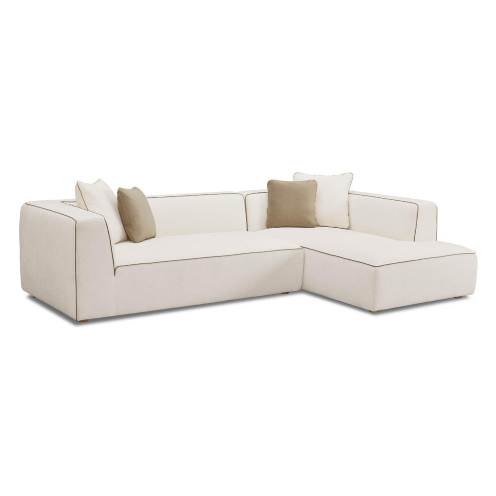 TOV Furniture Tristine Cream Linen L-Shaped Sectional Sofa - Elegant Comfort with Plush Cushions & Tailored Design RAF TOV-L69252-SEC