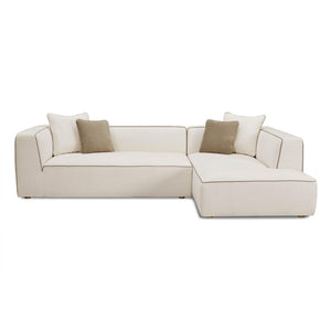 TOV Furniture Tristine Cream Linen L-Shaped Sectional Sofa - Elegant Comfort with Plush Cushions & Tailored Design RAF TOV-L69252-SEC