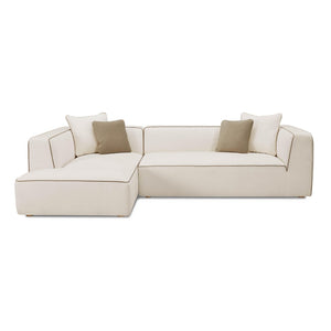 TOV Furniture Tristine Cream Linen L-Shaped Sectional Sofa - Elegant Comfort with Plush Cushions & Tailored Design LAF TOV-L69253-SEC