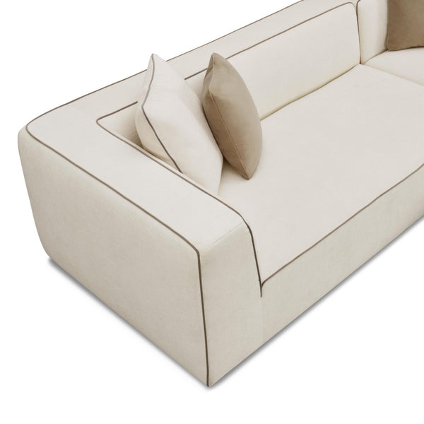 TOV Furniture Tristine Cream Linen L-Shaped Sectional Sofa - Elegant Comfort with Plush Cushions & Tailored Design LAF TOV-L69253-SEC
