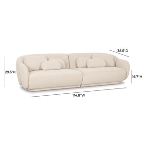 TOV Furniture Misty 115" Cream Boucle Modular Sofa - Luxurious Mid-Century Style, Configurable Comfort & Durability TOV-L69280