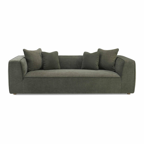 TOV Furniture Tristine 96" Olive Green Upcycled Basketweave Sofa - Eco-Friendly Comfort with Luxe Details & Style TOV-L69287
