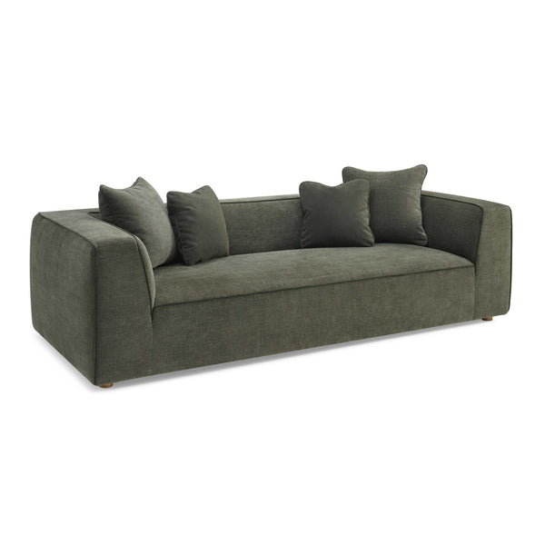 TOV Furniture Tristine 96" Olive Green Upcycled Basketweave Sofa - Eco-Friendly Comfort with Luxe Details & Style TOV-L69287